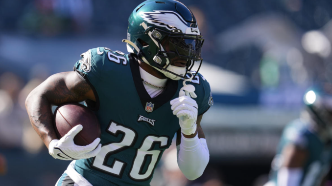Eagles RB Miles Sanders helps the team romp over the Giants in Week 14.